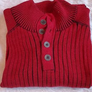 Men's long sleeves sweater ,dark red Tuttle neck